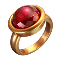 standout avant-garde Garnet ring, deep regemstone, vintage golsetting, soft lighting,matte finish, artistic, with transparent background,high-resolution product photography original png