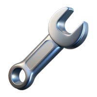 acclaimegothic A combination wrench with a chrome finish, soft lighting, top-down view, photorealistic, isolateon transparent background,high-resolution product photography premium png