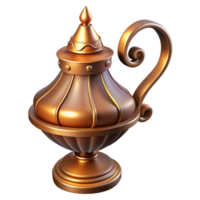 spectacular retro Art Nouveau lamp, flowing lines, bronze finish, soft lighting, side view, detaileillustration, isolateon transparent background,high-resolution product photography authentic png