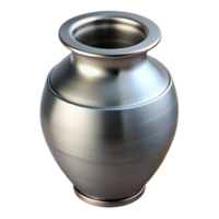 stunning baroque Metal vase, brushesteel finish, modern design, dramatic lighting, detaileillustration, isolateon transparent background,high-resolution product photography sharp png