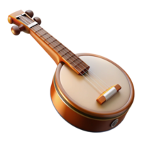 mesmerizing impressionist Banjo, five-string, wooden, glossy finish, studio lighting, render, isolateon transparent background,high-resolution product photography 8K png