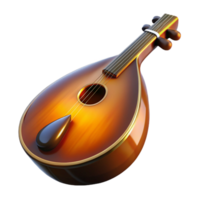beautiful romantic abstract Mandolin, teardrop shape, sunburst finish, glossy, dramatic lighting, front view, render, isolateon transparent background,high-resolution product photography professional png