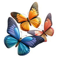 striking renaissance Group of butterflies single cohesive element, various species, studio lighting, photorealistic, isolateon transparent background,high-resolution product photography museum quality png