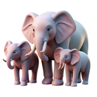 nostalgic vibrant Elephant family single cohesive element, adults ancalves, soft lighting, side view, photorealistic, with transparent background,high-resolution product photography luxury png