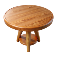inspireabstract Rounwooden dining table, oak finish, glossy, soft lighting, isolateon transparent background,high-resolution product photography studio quality png