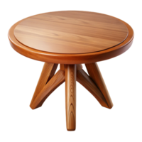 fascinating sought-after Rounwooden dining table, oak finish, glossy, soft lighting, isolateon transparent background,high-resolution product photography png