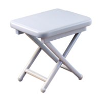 elegant standout Rectangular folding table, white plastic, matte finish, front view, bright lighting, isolateon transparent background,high-resolution product photography png