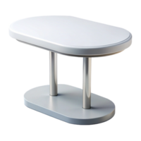 impressive industrial Modern minimalist table, white lacquer, sleek design, studio lighting, side view, isolateon transparent background,high-resolution product photography exclusive png