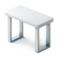 gorgeous signature Modern minimalist table, white lacquer, sleek design, studio lighting, side view, isolateon transparent background,high-resolution product photography png