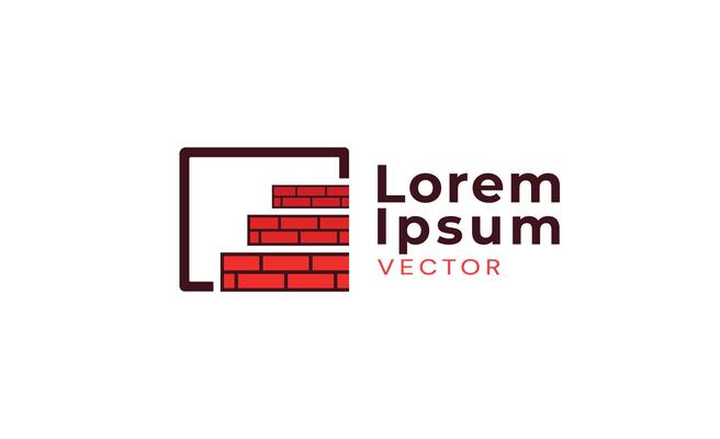 Unique brick with stairs vectors logo design