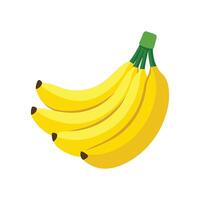 A bunch of ripe yellow bananas with white background vector