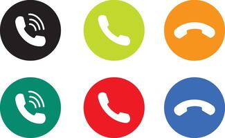 Accept and decline incoming call icons in flat style. Phone call icon. Telephone icon symbol, illustration image. Isolated on white backgroun, vector