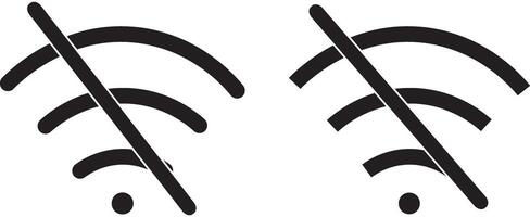 no wifi icon Group symbol on white background, Set of Wi-Fi icon for communication, telecommunication. wifi line icon. vector