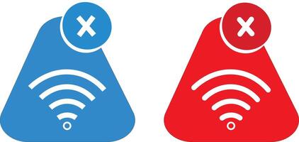 No wifi access signal icon, no internet no wireless offline icon sign illustration vector