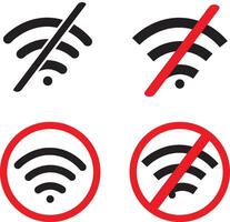 wifi and problem icon. no wifi icon image. wifi available symbol isolated, vector