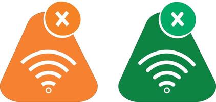 No wifi signal icon, no internet no wireless offline icon sign illustration vector