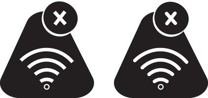 No Wifi icon. No wifi signal icon set, WiFi icon Processing set. wireless illustration sign vector
