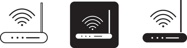 Wifi modem icon set. wifi router icon. internet of think illustration on white symbol, background vector