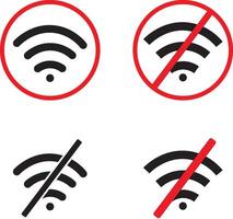 wifi and wireless problem icon. no wifi icon image. wifi available symbol isolated, vector