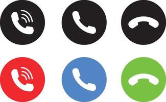 decline incoming call icons in flat style. Phone call icon. Telephone icon symbol, illustration image. Isolated on white backgroun, vector