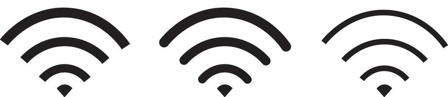 wifi icon set. black and white Wi-Fi network. flat illustration of wifi icon, communication sign symbol. vector