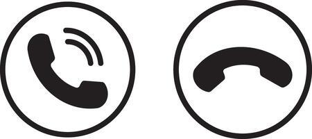 Phone call icon. Telephone icon symbol, illustration, ui and logo design.Calling Phone Answer Decline Button set, Illustration vector