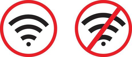 Set of no wifi icons. No wifi signal icon set, WiFi icon Processing set. wireless sign illustration, vector