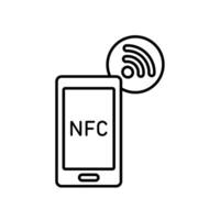 Icon a NFC, isolated against a clean background. vector