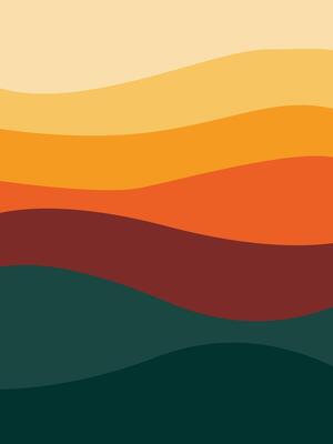 Layered curves and the waves of the sea range from soft to dark background flat design style