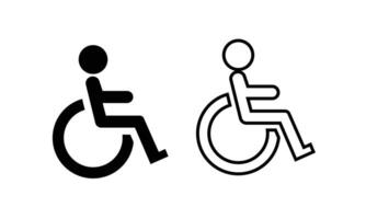 Disabled Handicap Icon set. Symbol isolated white background. illustration. color editable vector