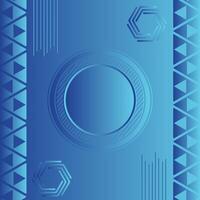 Paper layer circle blue abstract background in center. Curves and lines use for banner, cover, poster, wallpaper, design with space vector