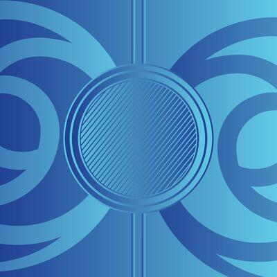 Abstract blue glowing geometric circle lines on dark blue background. Modern shiny blue circle lines pattern. Futuristic technology concept. Suit for cover, header, website