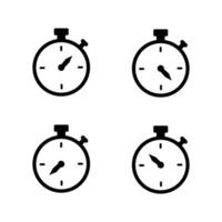 Stop Watch icon with different postion on white round button vector