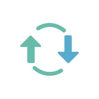 A circular arrow pointing to the left and right vector