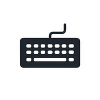 a black and white computer keyboard icon on a white background vector