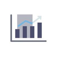 A graph chart with an arrow going up vector