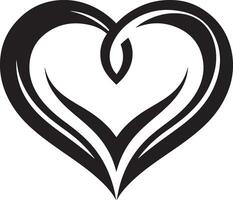 Abstract Silhouette Heart Line Art Design vector