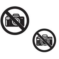 Black no camera icons with clear prohibition symbols ideal for restricted areas and privacy signage vector