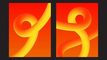 3D flow dynamic shape background design set for covers, brochures, flyers, presentations, banners. vector