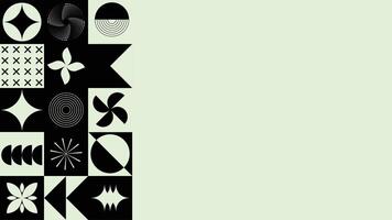 bold abstract background featuring black geometric elements on a soft green layout perfect for presentations vector