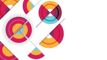 Creative abstract design featuring colorful circles and modern shapes with layered elements and white background perfect for digital and print use in design projects vector