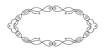 A black and white drawing of a frame with swirls vector