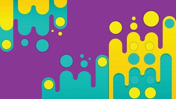 Bright abstract background with colorful melting shapes in a modern purple yellow and teal color theme vector
