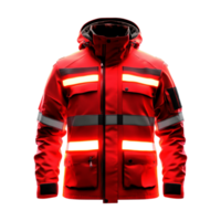 a red jacket with reflective stripes on it png