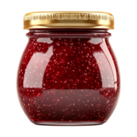 a jar of jam with a golden lid on a transparent background png
