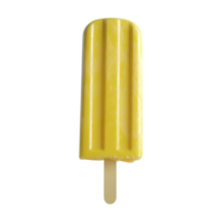 a yellow popsicle on a stick on a transparent background png