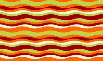Vibrant wavy stripes in autumnal colors create a cheerful, seamless pattern. Perfect for backgrounds, textiles, packaging, and web design. vector