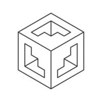 Abstract isometric cube illustration. Clean lines create a minimalist, geometric design, perfect for technology, architecture, or engineering concepts. vector