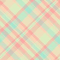 Delightful pastel plaid pattern in soft peach, mint, and cream. Perfect for textile design, fashion, branding, or website backgrounds. Evokes feelings of sweetness, spring, and gentle femininity. vector