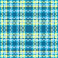 Vibrant teal and yellow plaid pattern. Perfect for textile design, website backgrounds, or fashion projects. This cheerful, repeating texture offers a fresh, modern aesthetic. vector
